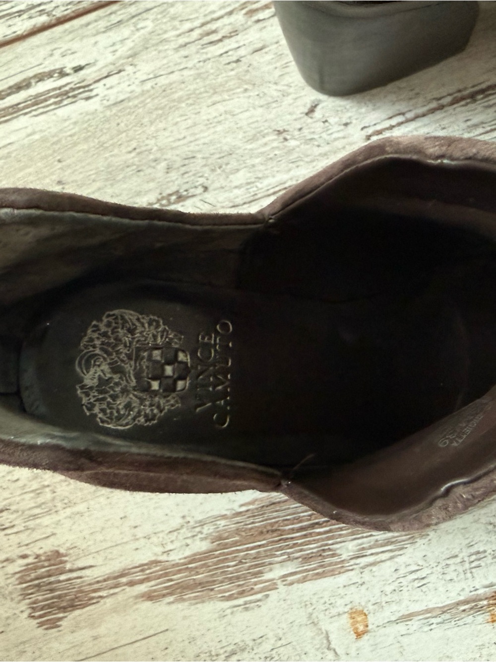Vince Camuto Dark Brown Suede Pointed Ankle Booties - Picture 2 of 5